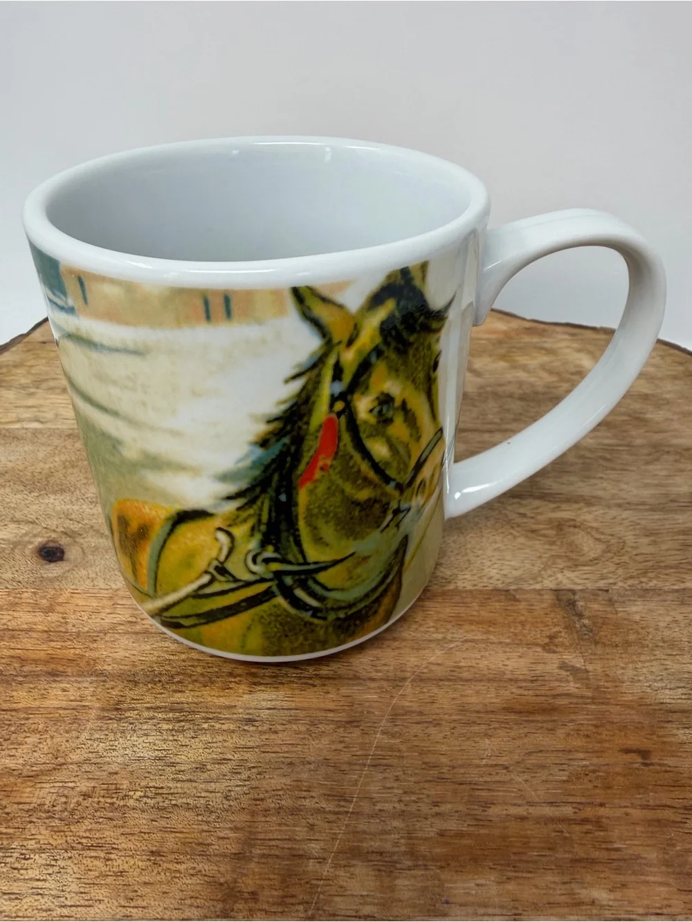 Pottery Barn Nostalgic Christmas Coffee Mug Dashing Through The Snow Landscape
